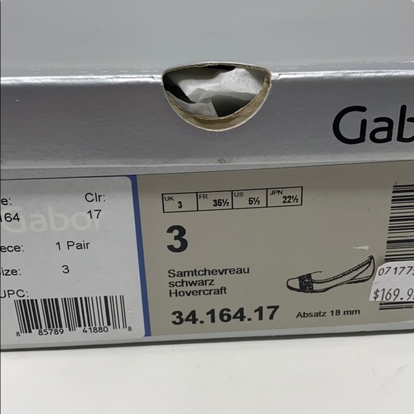 Gabor suede black studded laser cut flats 160.17 - Picture 10 of 10